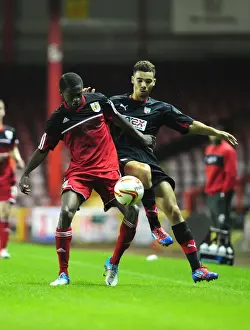 Bristol City U21s V Brentford U21s Prints: Bristol City U21s: Kevin Karns Fights for Possession against Brentford U21s