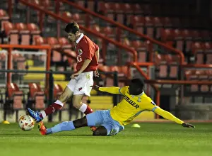 Framed Print : Bristol City U21s: Tom Fry Takes Determined Shot Against Crystal Palace Framed Print : Bristol City U21s: Tom Fry Takes Determined Shot Against Crystal Palace