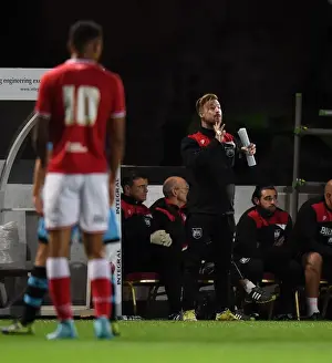 Academy Prints: Bristol City U21s: Wade Elliott Coaches from the Touchline Against Sheffield Wednesday U21s at Ashton Gate Stadium