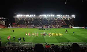 Framed Print : Bristol City vs AFC Wimbledon Clash in Johnstone's Paint Trophy at Ashton Gate