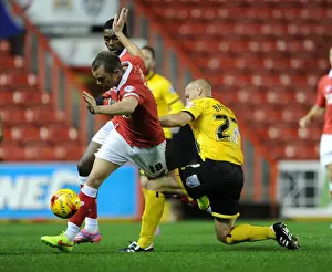 Bristol City vs AFC Wimbledon: Foul by Adam Barrett on Aaron Wilbraham