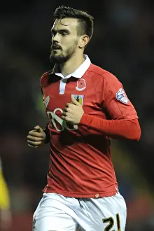 Framed Print : Bristol City vs AFC Wimbledon: Marlon Pack in Action at Ashton Gate, Johnstone's Paint Trophy