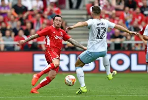 Bristol City V Aston Villa Prints: Bristol City vs Aston Villa: Intense Battle for Possession - Lee Tomlin vs James Chester