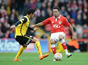 Bristol City V Barnsley Prints: Bristol City vs Barnsley: Intense Moment as Cameron Stewart Closes In on Korey Smith