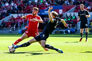 Bristol City vs Barnsley: Matt Taylor Tackled by Marc Roberts