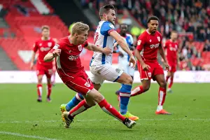 Bristol City V Blackburn Rovers Prints: Bristol City vs Blackburn Rovers: Taylor Moore vs Craig Conway Clash in Championship Match