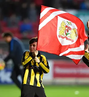 Framed Print : Bristol City vs. Blackburn Rovers: Trowbridge Town FC Players Honor Guard of Honor at Ashton Gate