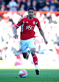 Bristol City V Blackpool Prints: Bristol City vs Blackpool: Jordan Spence in Action at Ashton Gate Stadium, 2012