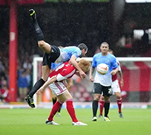 Bristol City V Bradford City Prints: Bristol City vs Bradford City: Rory McArdle Fouls Ryan Taylor