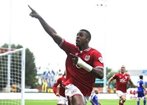 Images Dated 15th August 2015: Bristol City vs Brentford: Jonathan Kodjia in Action at Ashton Gate, Sky Bet Championship