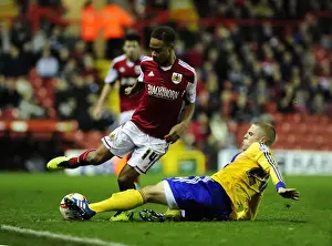 Bristol City V Brentford Prints: Bristol City vs Brentford: Tackle Battle Between Diagouraga and Reid