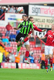 Bristol City V Brighton Prints: Bristol City vs Brighton: Liam Bridcutt vs Brett Pitman Battle in Championship Match