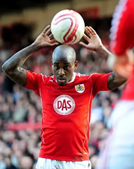 Bristol City vs Burnley: Jamal Campbell-Ryce in Action during the 2011 Championship Match at Ashton Gate Stadium