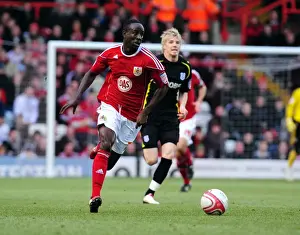 Bristol City vs Cardiff City: Albert Adomah at Ashton Gate Stadium (Championship Football Match, 01/01/2011)