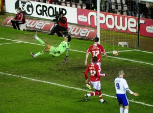 Bristol City V Cardiff City Prints: Bristol City vs. Cardiff City: David James Suffers Own Goal Disaster