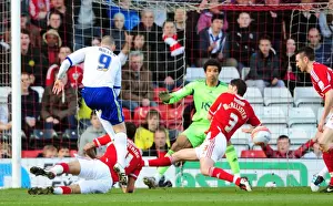 Bristol City vs. Cardiff City: Jamie McAllister Blocks Kenny Miller's Shot