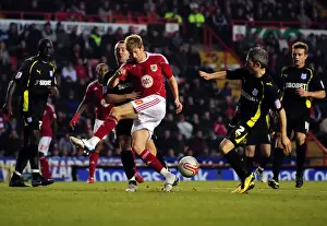 Bristol City V Cardiff City Prints: Bristol City vs Cardiff City: Jon Stead's Close Call - Championship Football Match
