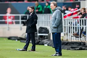 Bristol City V Cardiff City Prints: Bristol City vs. Cardiff City: Lee Johnson Watches Intently (January 14, 2017)