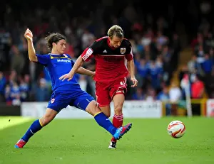 Bristol City V Cardiff City Prints: Bristol City vs. Cardiff City: Martyn Woolford Foul by Etien Velikonja