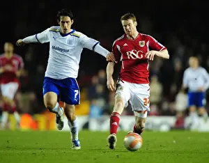 Bristol City V Cardiff City Prints: Bristol City vs. Cardiff City: Stephens Pearson and Peter Whittingham Clash on the Field