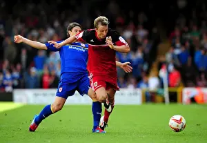 Bristol City V Cardiff City Prints: Bristol City vs. Cardiff City: Woolford Fouls by Velikonja, Championship Match, 2012