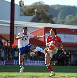 Bristol City V Chesterfield Prints: Bristol City vs Chesterfield: Intense Battle for the Ball - Ayling vs Roberts