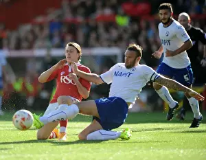 Bristol City V Chesterfield Prints: Bristol City vs Chesterfield: Luke Freeman Tackled by Ian Evatt