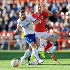 Bristol City V Chesterfield Prints: Bristol City vs Chesterfield: Wilbraham Foul in Sky Bet League One Clash at Ashton Gate