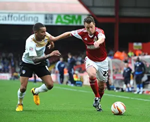 Bristol City V Colchester United Prints: Bristol City vs Colchester United: A Football Rivalry - The Intense Battle Between Nicky Shorey and Craig Eastmond