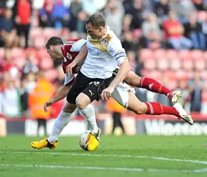 Bristol City V Colchester United Prints: Bristol City vs Colchester United: McLaughlin Fouled by Wilson
