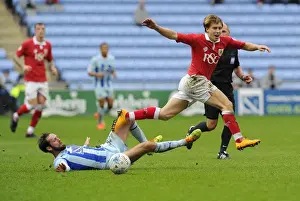 Coventry City V Bristol City Prints: Bristol City vs Coventry City: Intense Moment as Luke Freeman is Tackled by James O'Brien