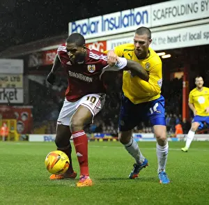 Bristol City V Coventry City Prints: Bristol City vs Coventry City: Jay Emmanuel-Thomas Clashes with Billy Daniels