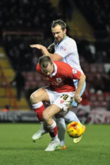 Bristol City V Coventry City Prints: Bristol City vs Coventry City: Wilbraham Fouls by Webster in Johnstones Paint Trophy Clash