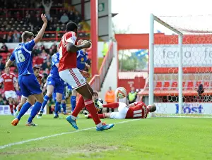 Bristol City V Crewe Prints: Bristol City vs Crewe: Jay Emmanuel-Thomas Blocked Shot at Ashton Gate, Sky Bet League One