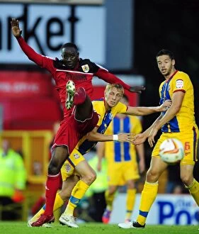 Images Dated 21st August 2012: Bristol City vs Crystal Palace: Albert Adomah Fights for Control in Championship Clash