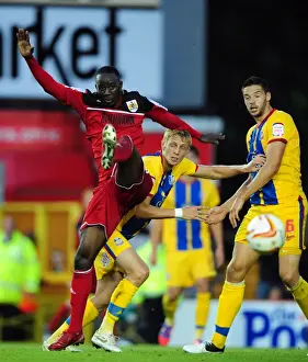 Bristol City V Crystal Palace Prints: Bristol City vs Crystal Palace: Albert Adomah Fights for Control in Championship Clash