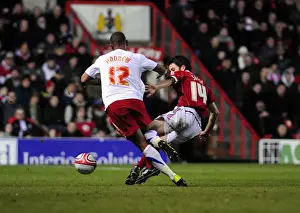 Framed Print : Bristol City vs Crystal Palace: Cole Skuse Tackles Calvin Andrews - Championship Clash at Ashton Gate, 2010 Framed Print : Bristol City vs Crystal Palace: Cole Skuse Tackles Calvin Andrews - Championship Clash at Ashton Gate, 2010