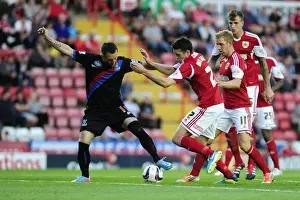 Bristol City V Crystal Palace Prints: Bristol City vs Crystal Palace: Dobbie Tries to Escape Moloney's Grip