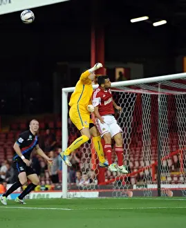 Round 2 Prints: Bristol City vs Crystal Palace: Neil Alexander vs Sam Baldock Clash, Capital One Cup 2013
