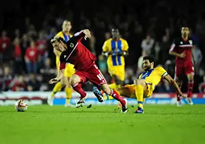 Bristol City V Crystal Palace Prints: Bristol City vs Crystal Palace: Woolford Fouls by Jedinak
