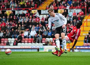 Framed Print : Bristol City vs Derby County: Albert Adomah Tackles Steve Davies on the Field