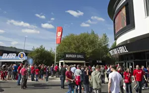 Bristol City V Derby County Prints: Bristol City vs Derby County: Fans Gathering at Ashton Gate Stadium