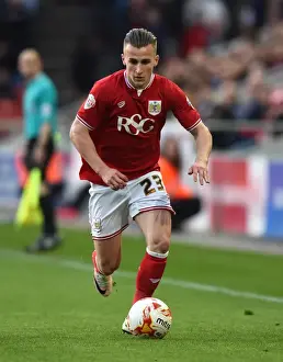 Bristol City V Derby County Prints: Bristol City vs Derby County: Joe Bryan in Action at Ashton Gate Stadium (2016)