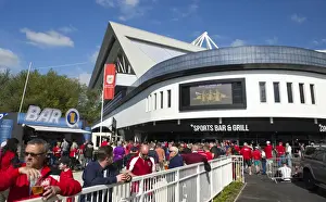 Bristol City V Derby County Prints: Bristol City vs Derby County: Throngs of Fans Gathering at Ashton Gate Stadium