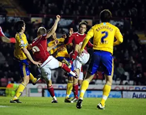 Bristol City V Derby County Prints: Bristol City vs Derby County: Tight Calls for Brett Pitman and Jon Stead