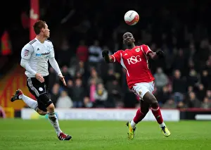 Bristol City V Derby County Prints: Bristol City vs Derby County: Yannick Bolasie vs Tom Naylor Battle for Possession at Ashton Gate Stadium
