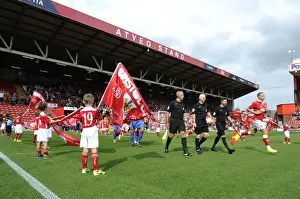 Bristol City V Doncaster Rovers Prints: Bristol City vs Doncaster Rovers: Flag Bearers and Guard of Honor at Ashton Gate