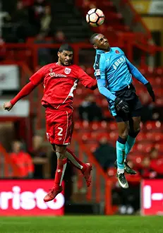 Third Round Prints: Bristol City vs Fleetwood Town: Intense Aerial Battle at Ashton Gate
