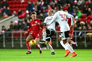 Bristol City V Fulham Prints: Bristol City vs Fulham: Josh Brownhill vs Stefan Johansen - Intense Championship Clash