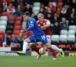 Bristol City V Gillingham Prints: Bristol City vs Gillingham: Adam El-Abd Closes In on Cody McDonald
